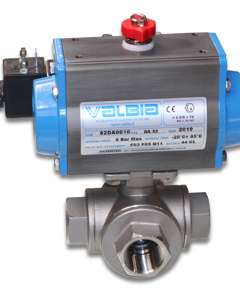 T-ball valve 3/4" left SST 24V 50Hz with pneum. drive